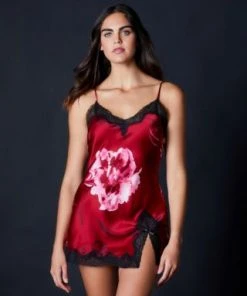 Samantha Chang Chevron Down Icon Classic Silk Babydoll