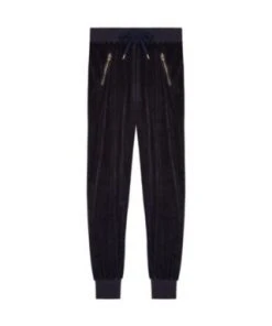 Sundry Velour Zip Pocket Pintuck Pant