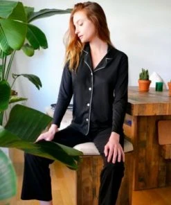 Cosabella Bella Long Sleeve Top & Pant Set Chevron Down Icon