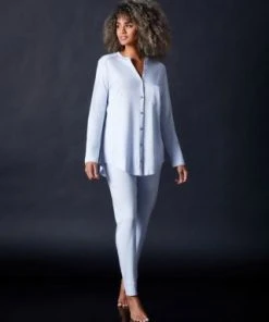 Hanro Chevron Down Icon Pure Essence Long Sleeve Pajama