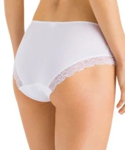 Hanro Cotton Lace Hi Cut Brief