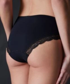 Hanro Underwear Cotton Lace Hi Cut Brief