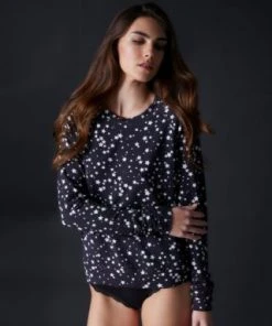 Stripe + Stare Sale Black With White Star Sweatshirt