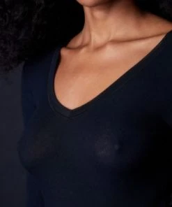 Collezione Privata Fine Rib V Neck Long Sleeve