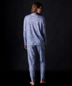 Hanro Jersey Long Sleeve Print Shirt Chevron Down Icon